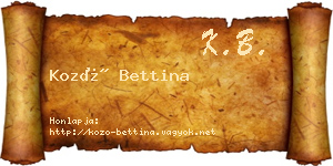 Kozó Bettina névjegykártya